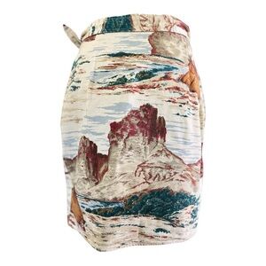 Vintage Southwestern Canvas Wrap Mini Skirt
